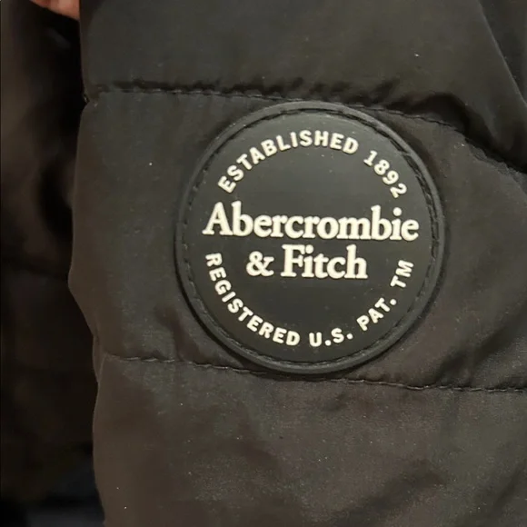 Abercrombie & Fitch Black Hooded Puffer Jacket